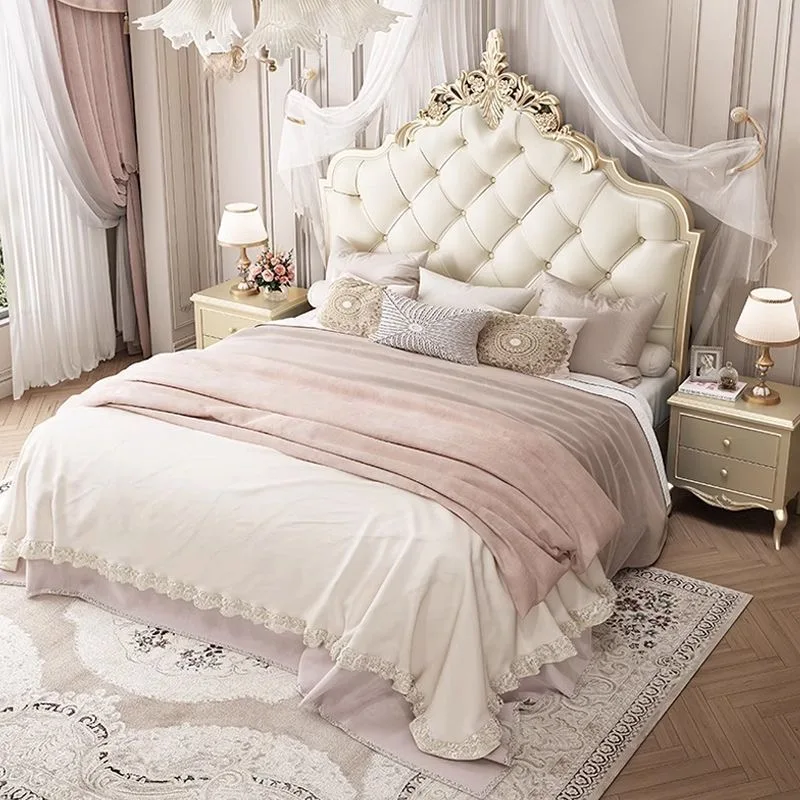 

150x200cm Frames Bed European Simple Safe Sleeping Double Bed Multifunctional Luxury Modern Letto Matrimoniale Furniture