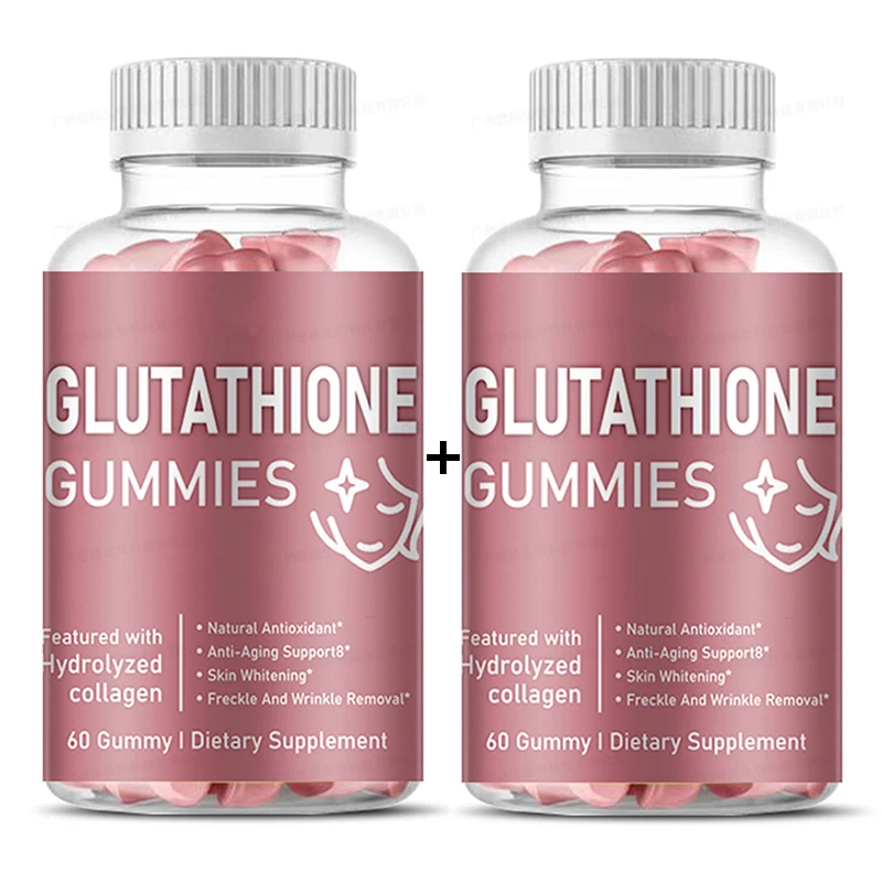 

2 bottles glutathione soft candy for antioxidant whitening skincare helps fight against free radicals protect cells from damage