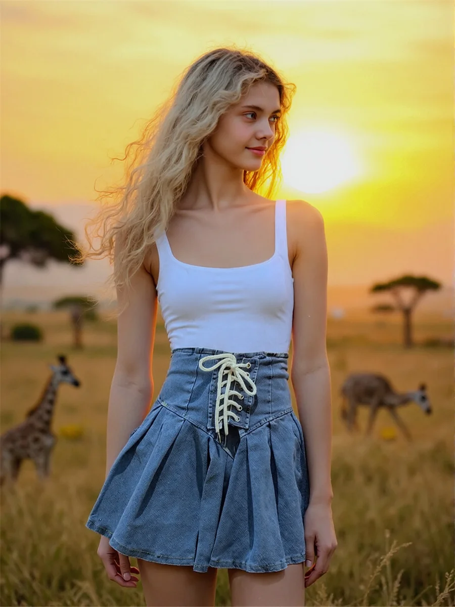 

Джинсовые плиссированные бандажные мини-юбки Элегантная женская одежда Осенняя замша длиной до колена Офисный минималистичный женский силуэт Мягкая текстурированная