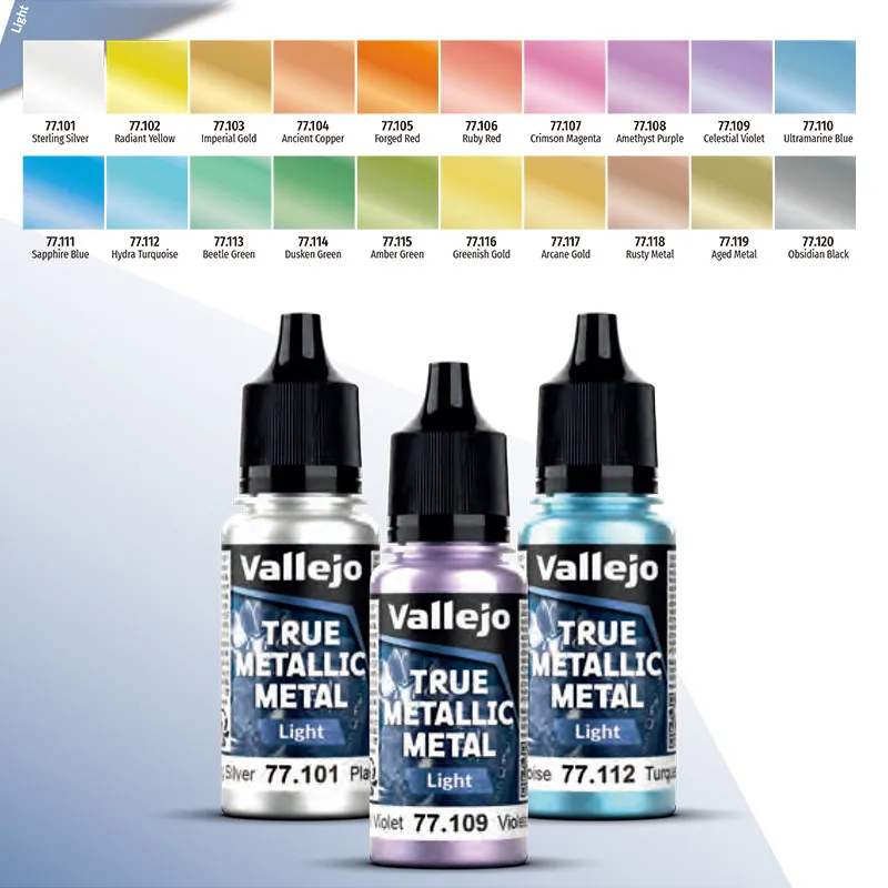 Game Paint AV Vallejo Environmentally Friendly Water-based War Hammer True Metal High Gloss 77101-77120