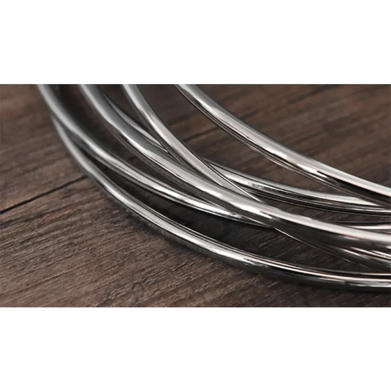 Anelli di collegamento tradizionali cinesi deluxe Set di 6 anelli (8,7 pollici, cromo, solido) Trucchi magici Mago Illusioni sceniche Espedienti