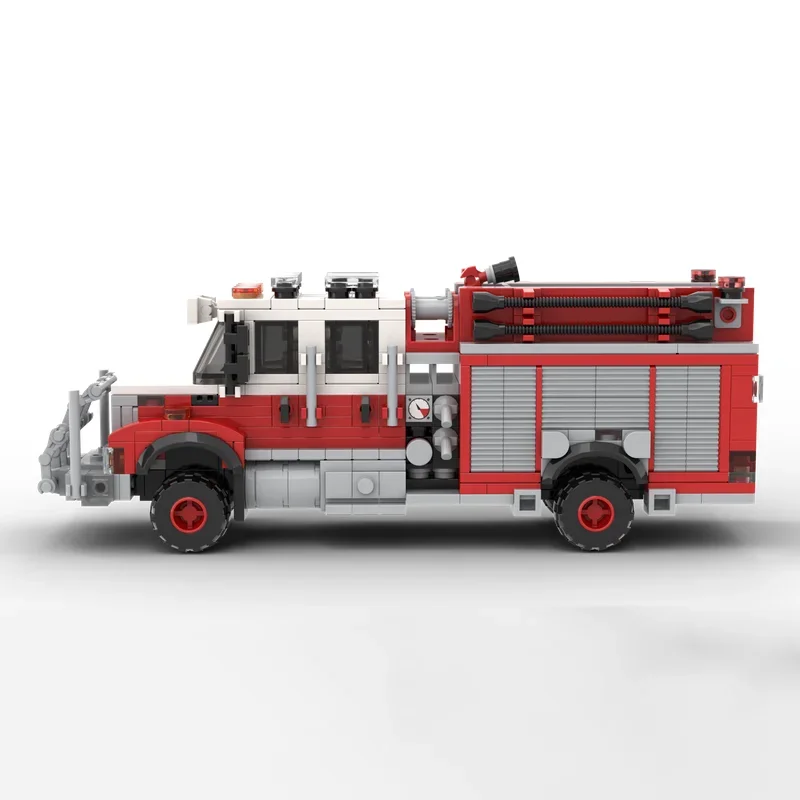 Fire Fighting Vehicle Moc Building Blocks 4x4 Brush Fire Engine Model Technology Brick DIY Assembly Construction Toy HolidayGift