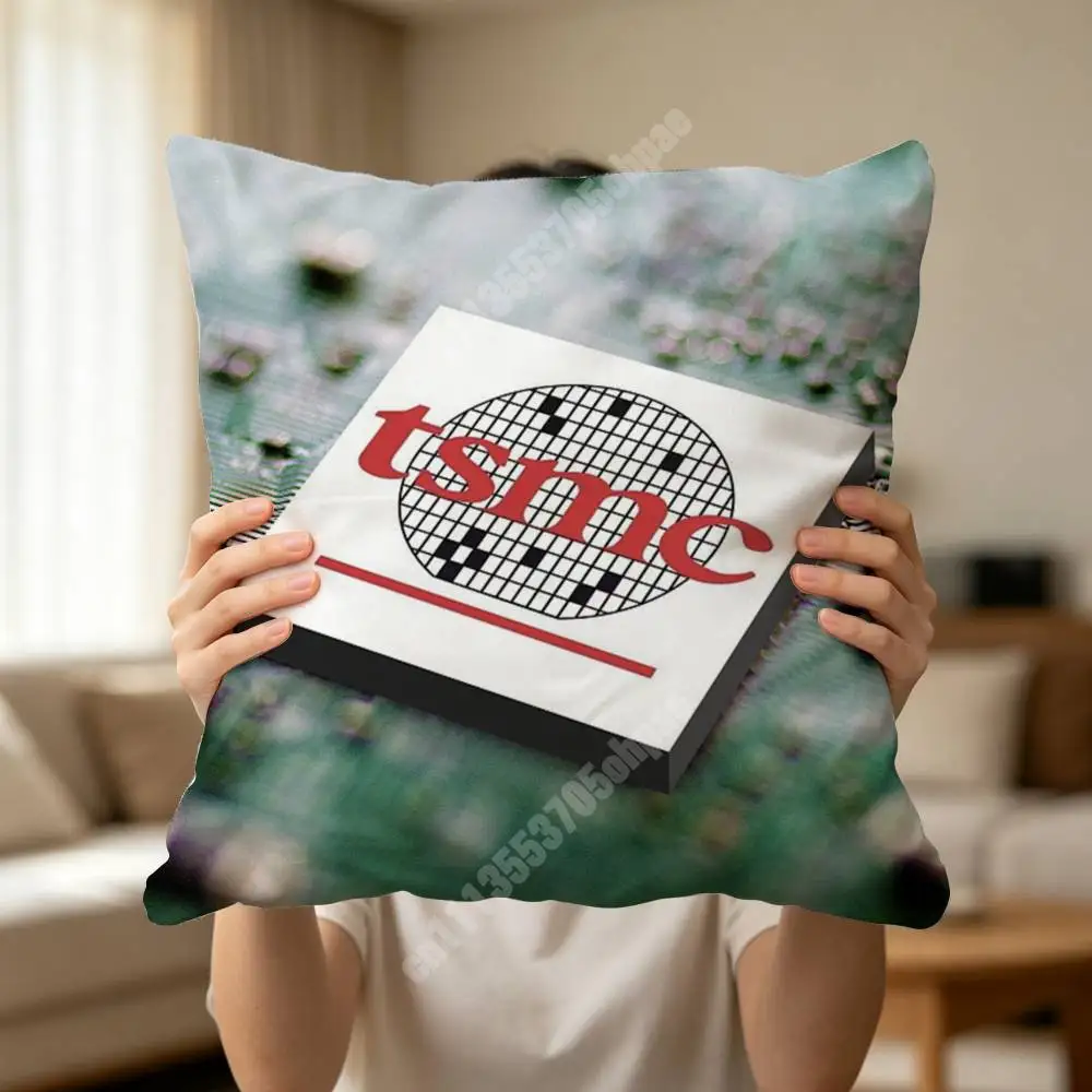 TSMC Semiconductor Micro Chip Factory Printed Pillow Cover Sofa Couch Cozy Holiday Party Furnishing Household Gift