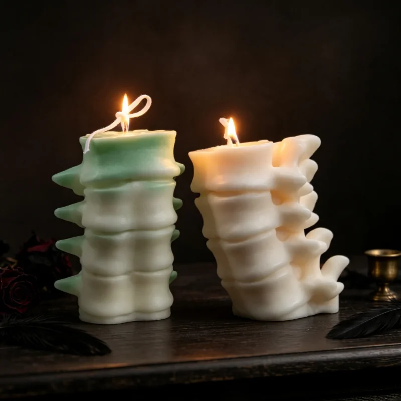 Huge Spine Candle Mold for Halloween Decor Premium Scented Candles 3D Broken Shell Egg Candle Silicon Mould Human Vertebrae Mold view 6