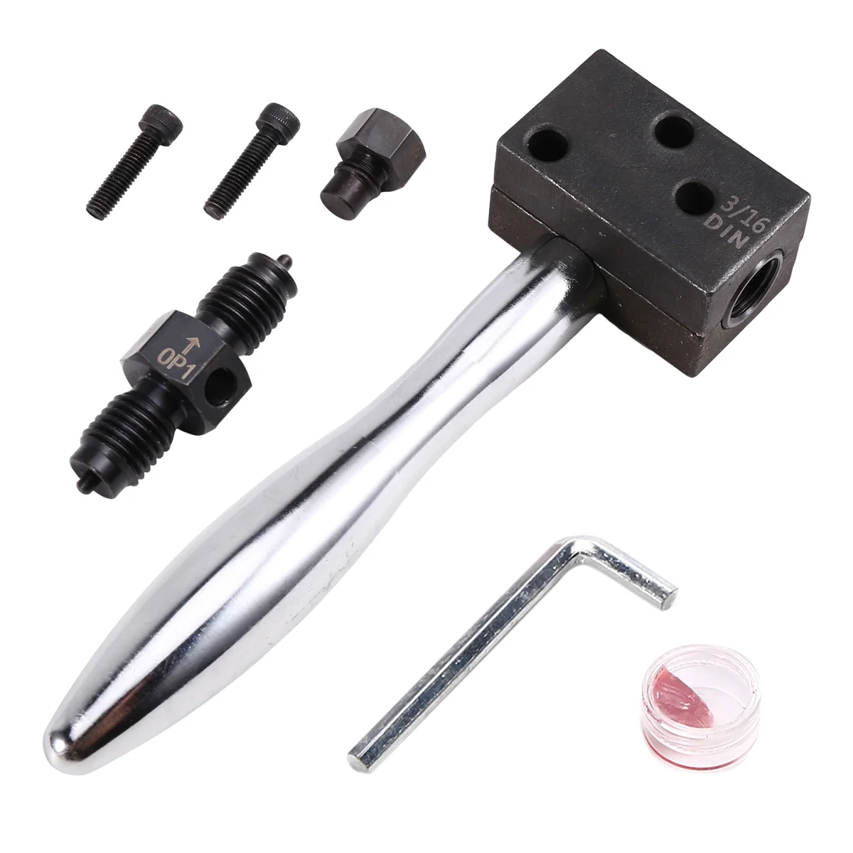 

A002 3/16 Inch Brake Line Double Flaring Tool Handheld 45 Degree DIN for Brake Hose Nickel Tube and Copper Tubing