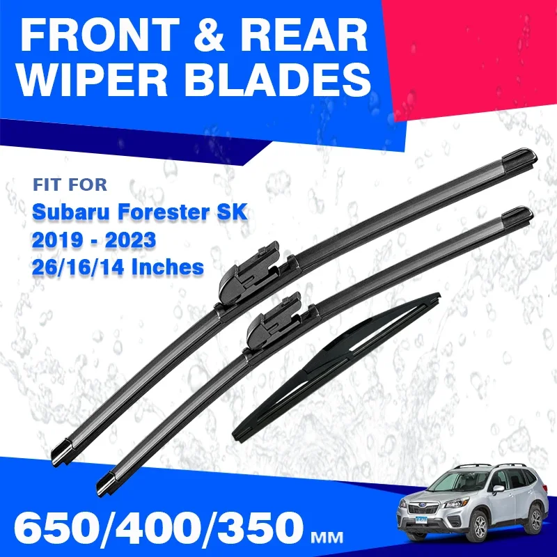 For Subaru Forester SK 2019 2020 2021 2022 2023 Front Rear Windshield Windscreen Wiper Blades Window Brushes Accessories Refills