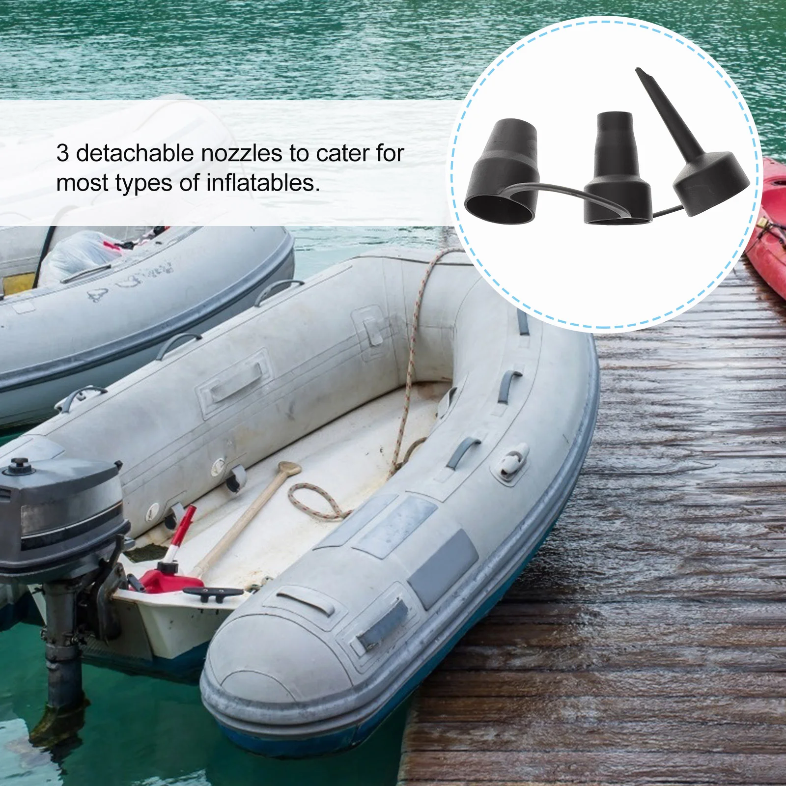 2 Sets Adaptor Replacement Nozzle Car Toy Inflator Air Pump 3 Sizes Compressor Accessories