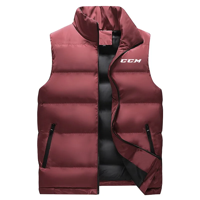 2024 New Fashion Men\'s Waterproof Sleeveless Jacket, High Neck Zipper Warm Vest, Casual Hot Sale in Autumn and Winter