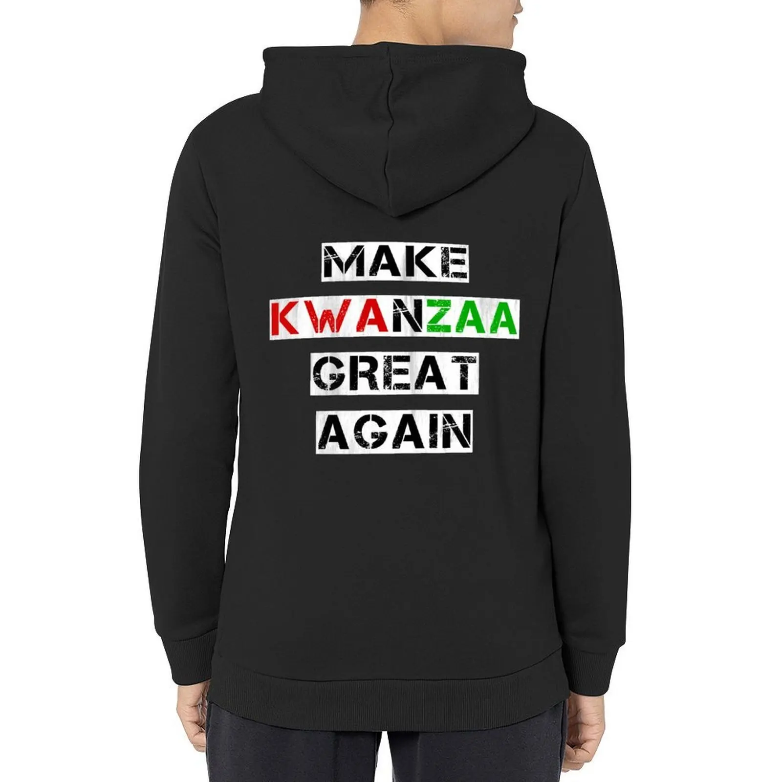 Make Kwanzaa Great Again هوديي ملابس الرسوم المتحركة ملابس رجالية قميص مقنع بلوزة رجالي هوديس