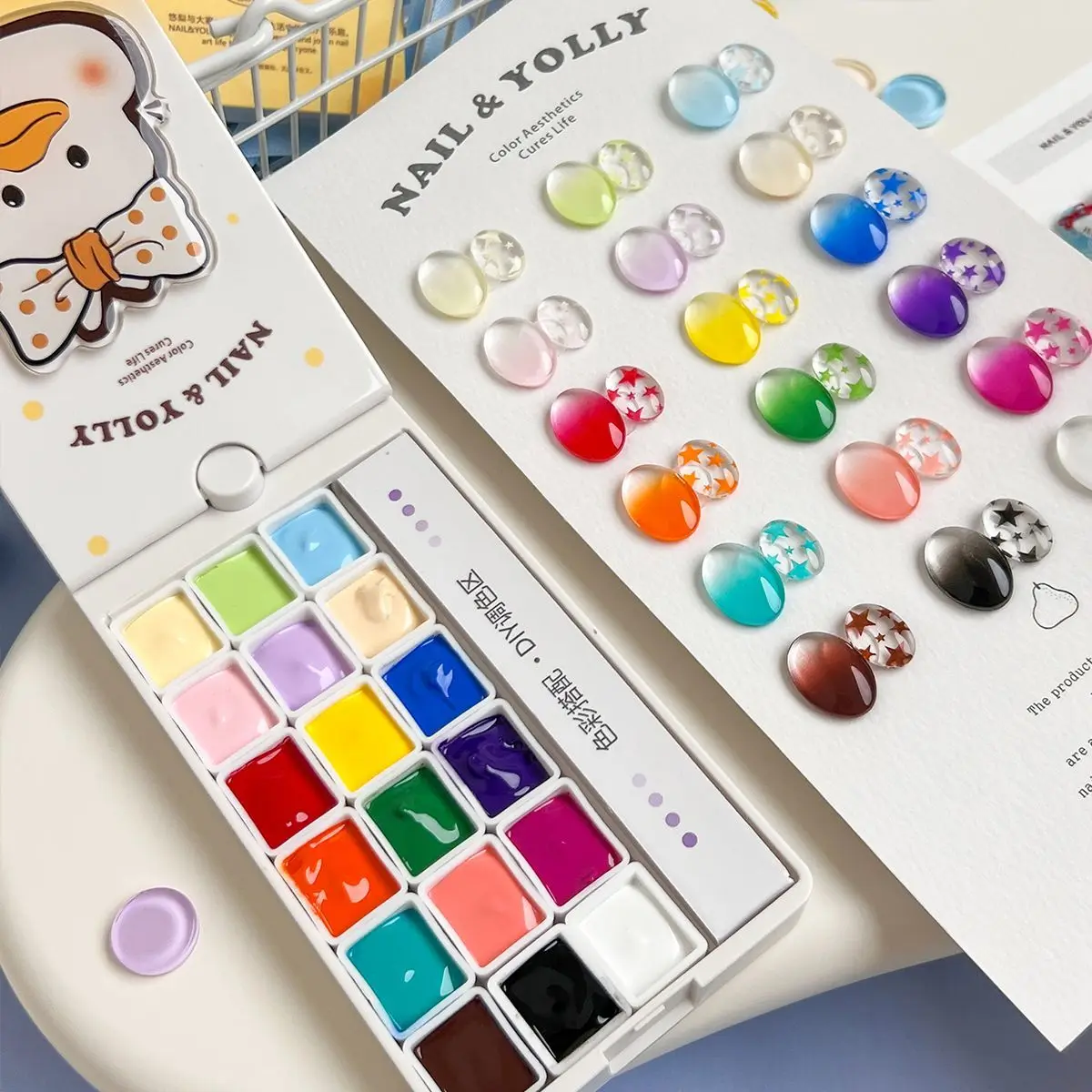 18Colors Spring Summer Jelly Glass Pat Painting Gel Smudges High Saturation Popular Semi-solid Nail Polish Glue Nail Salon DIY