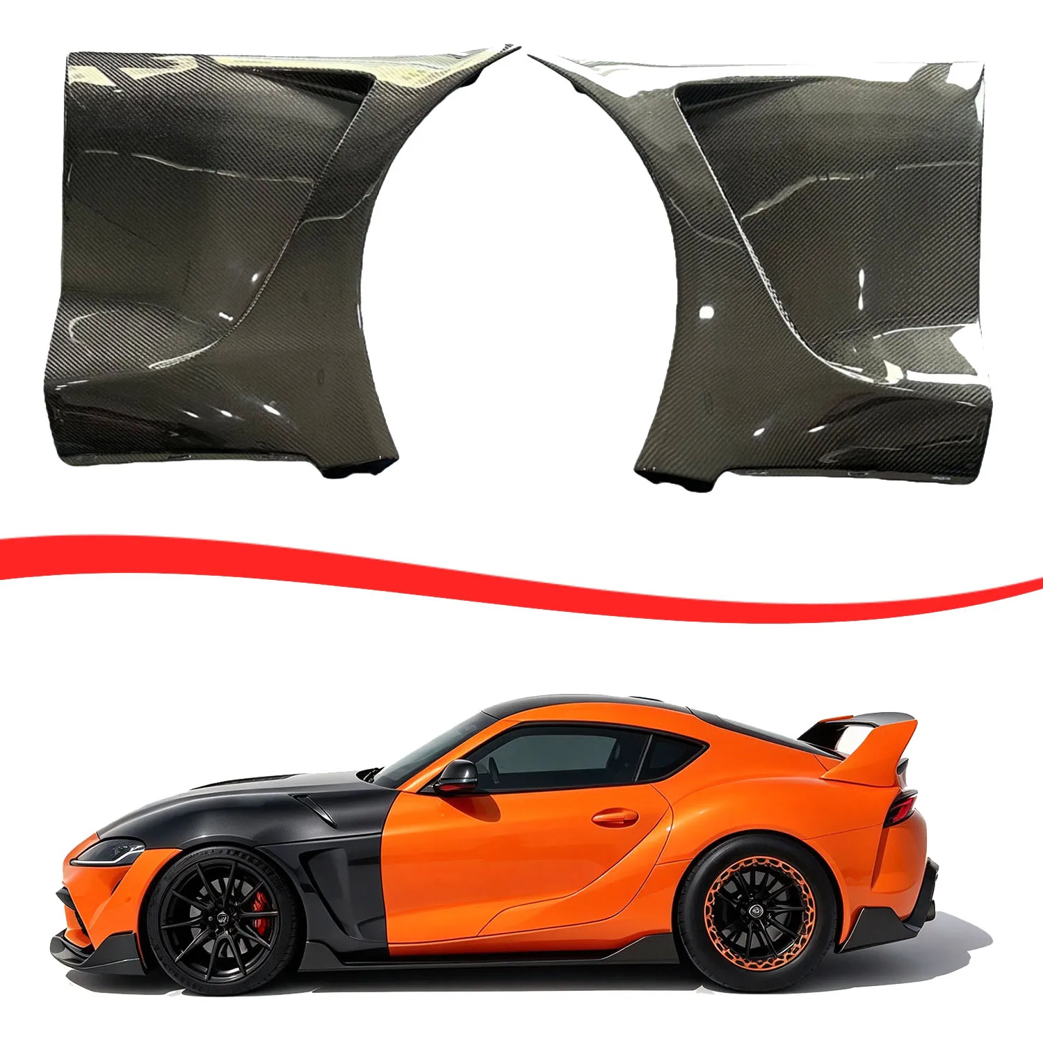 Real Carbon Front Fender for Toyota Supra GR A90 MK5 2019-2026 Car Front Air Vent Side Fender Trims Bodikit Car Accessories