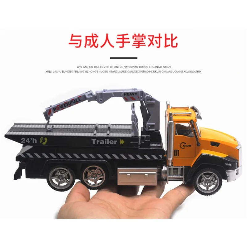 Remorque à plat en alliage 1:42 pour véhicule de sauvetage, avec éclairage de camion de pompier, jouets musicaux, offre spéciale