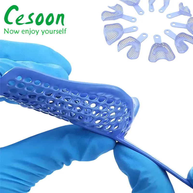 2Pcs/Set Dental Impressions Tray Plastic-Steel Teeth Holders Oral Hygiene Dentist Material Dentistry Orthodontic Clinic Supplies