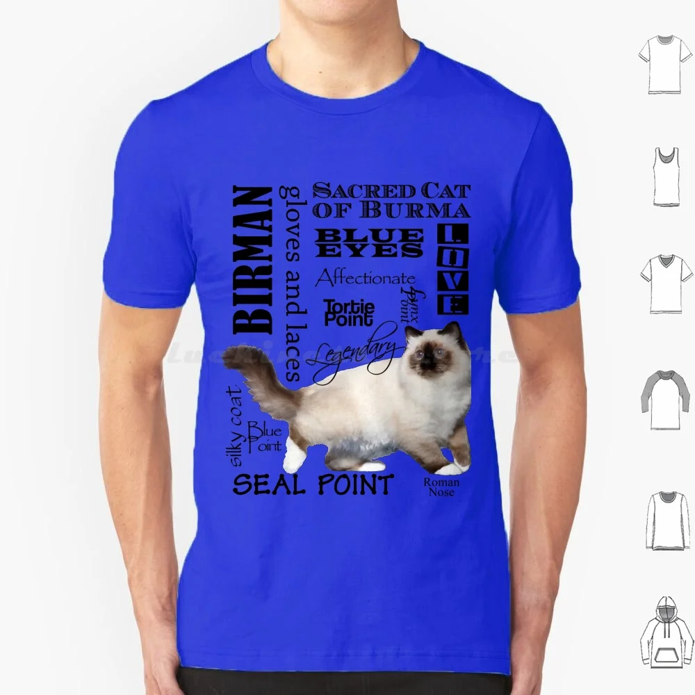 Birman-Sacred Cat Of Burma-Descriptive Words T Shirt 6Xl Cotton Cool Tee Birman Sacred Cat Of Burma Burman Birmanie Temple Cat