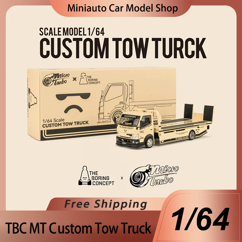 

New Presale Tbc Microturbo Mt 1:64 Custom Tow Truck Alloy Miniature Diecast Car Model Flatbed Trailer Toys Kids Ornament Gift