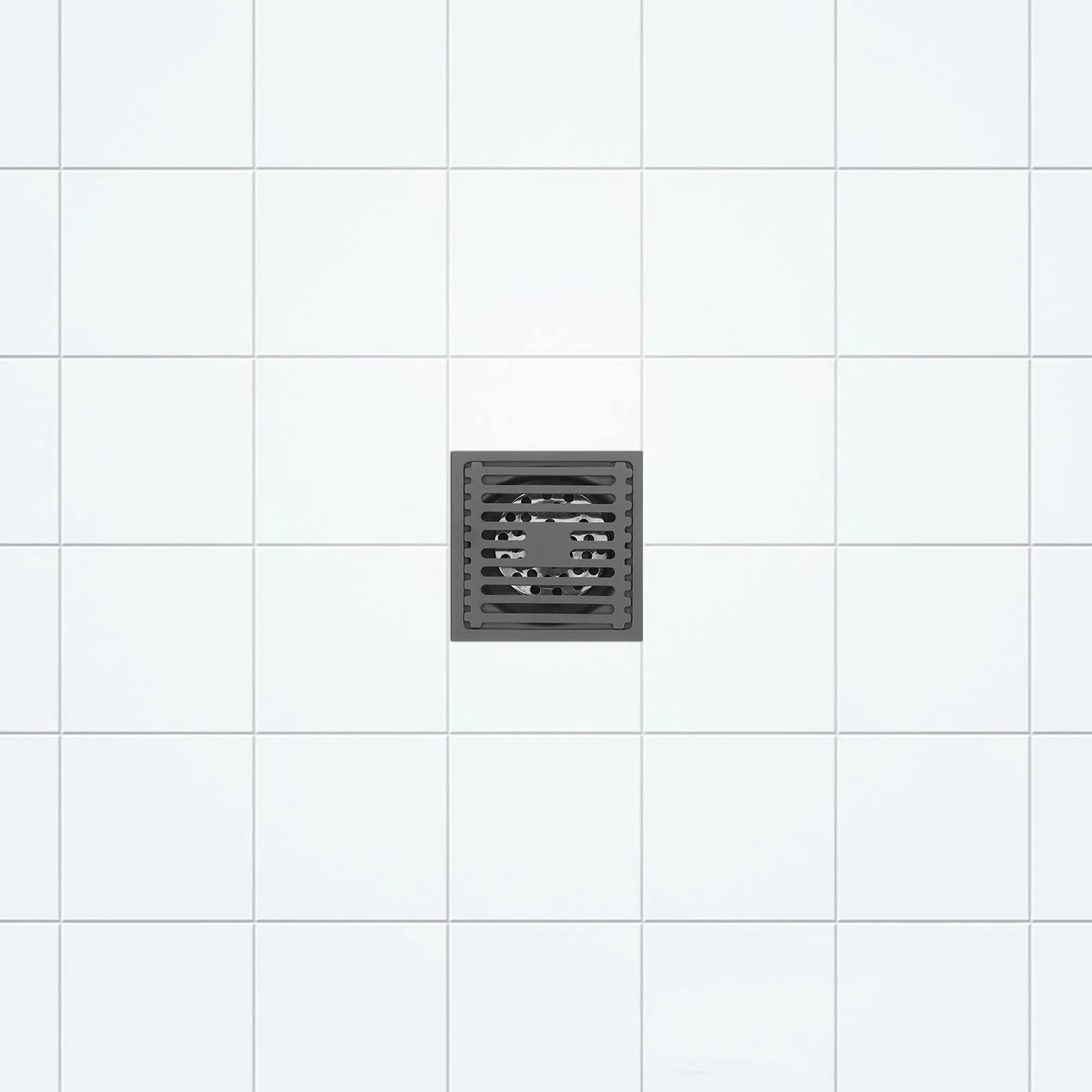 

Antiodor Antioverflow Stainless Steel Shower Drain Square Dark Grey Bathroom Floor Accessory Square Shower Drain