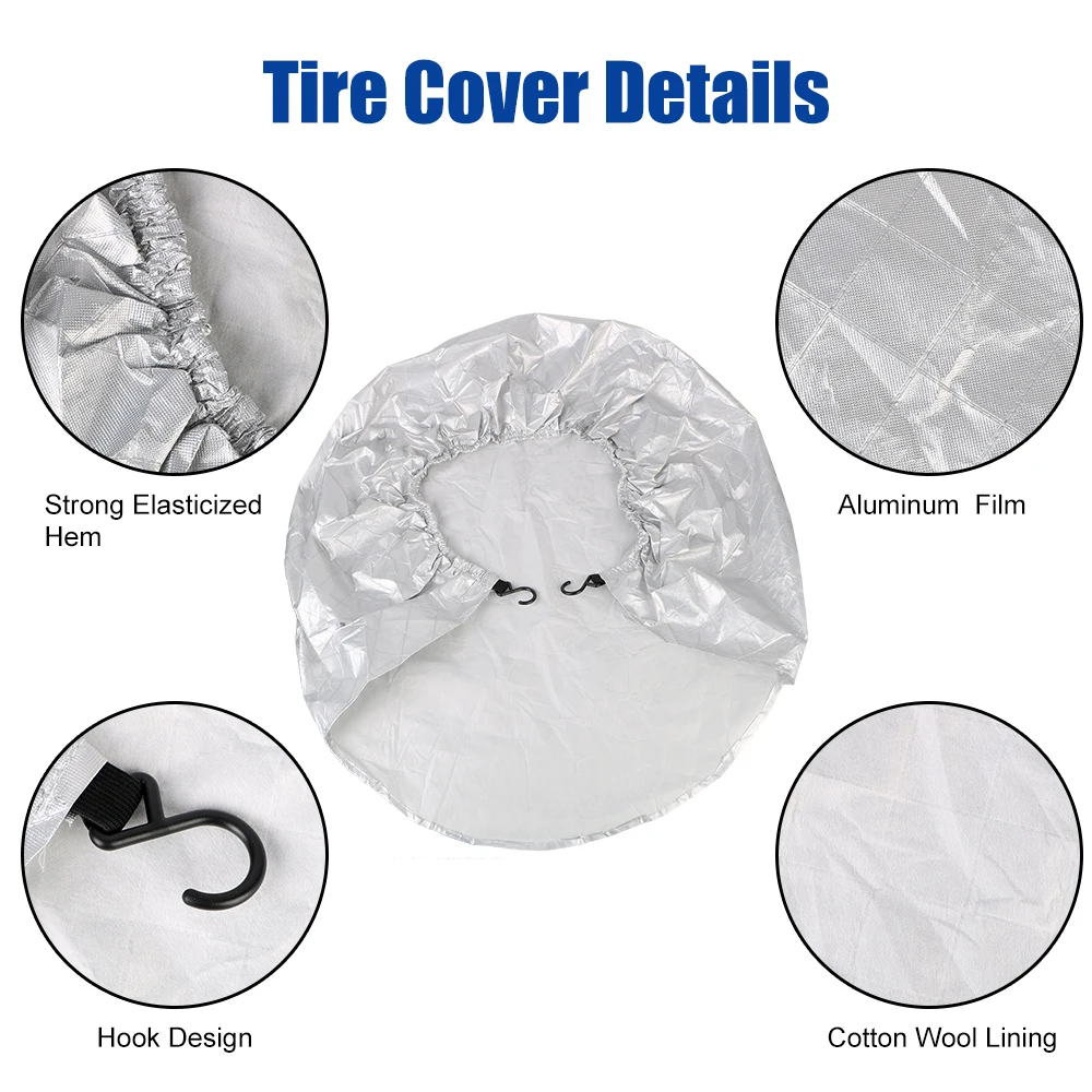 Car Tire Covers For RV Truck Camper Trailer Universal Vehicle Wheel Protector Car-Styling 27-29 inch Tyre Storage Bag 4 Pcs