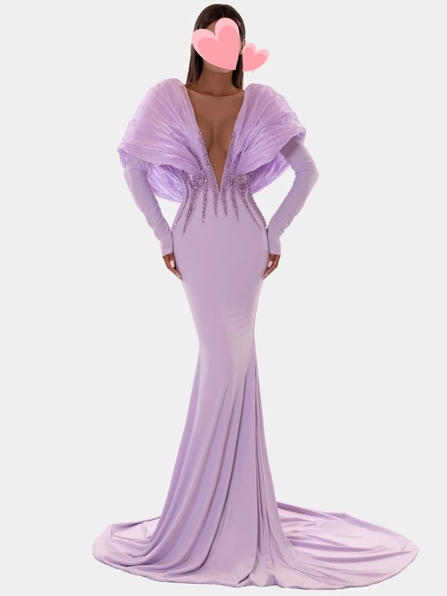 Oisslec فساتين حفلة موسيقية أنيقة خمر مثير الحلو أرجواني الخرز عارية الذراعين مخصصة مناسبة رسمية فستان حفلة موسيقية مساء رداء حفلات