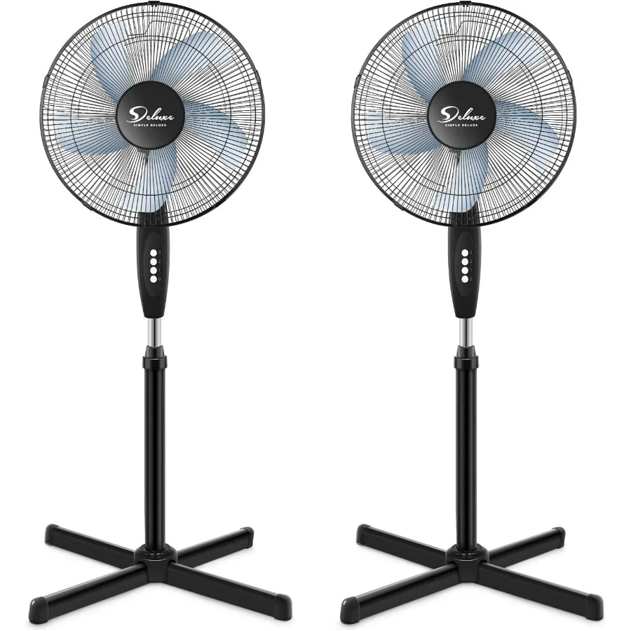 

Oscillating 16-inch 3 Adjustable Speed Pedestal Stand Fan for Indoor Bedroom Living Room Home Office College Dorm Use with Flex