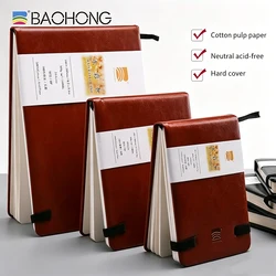 Baohong 24 Sheets Watercolor Sketchbook Linen-Bound Hardcover Artists Paper Pads 300g- Acid-Free for On-the-Go Art Drawing Book