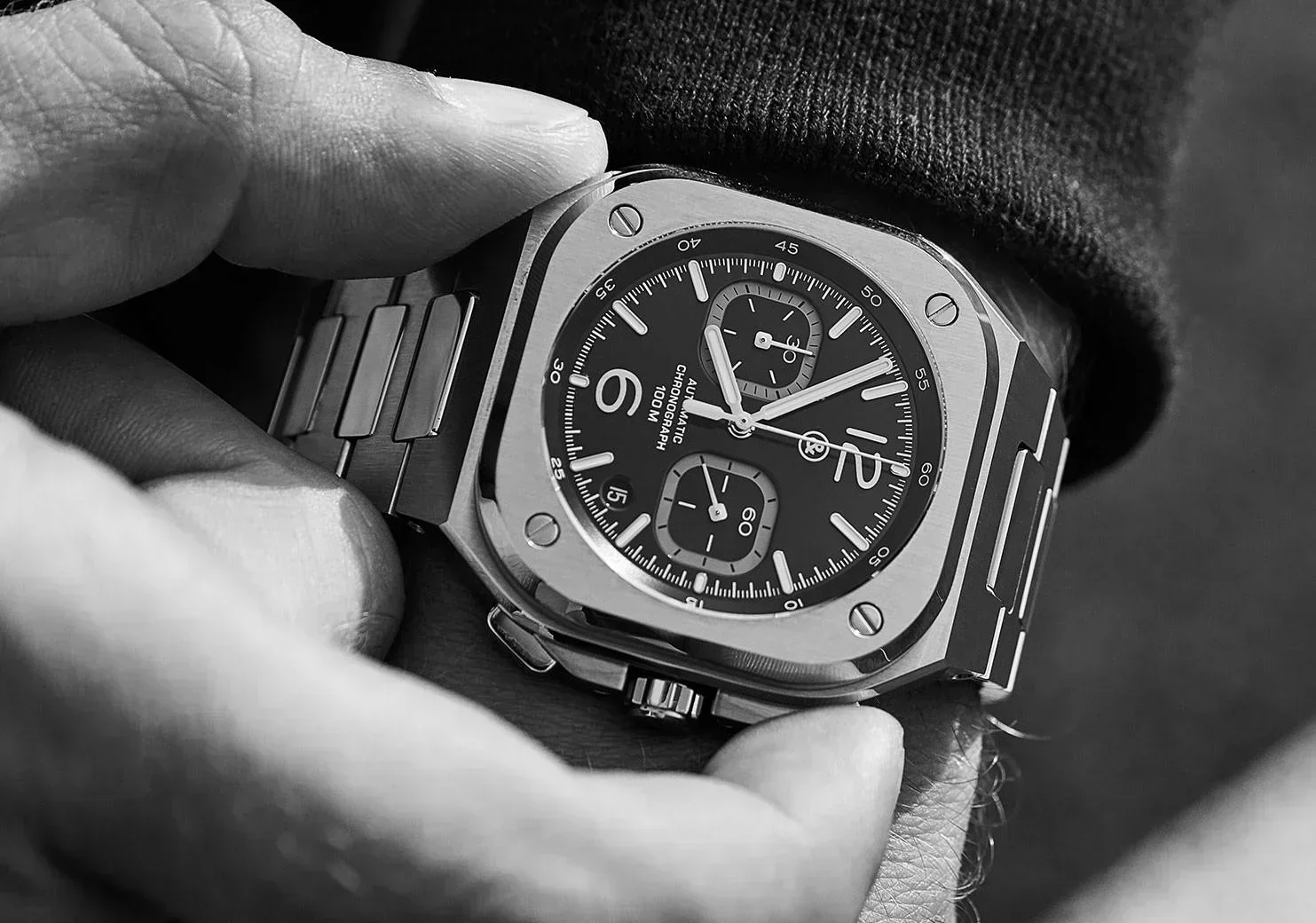 Business & Ross Brand Men's Luxury Non Mechanical Automatic Date Stainless Steel Limited Edition Quartz Waterproof Watch