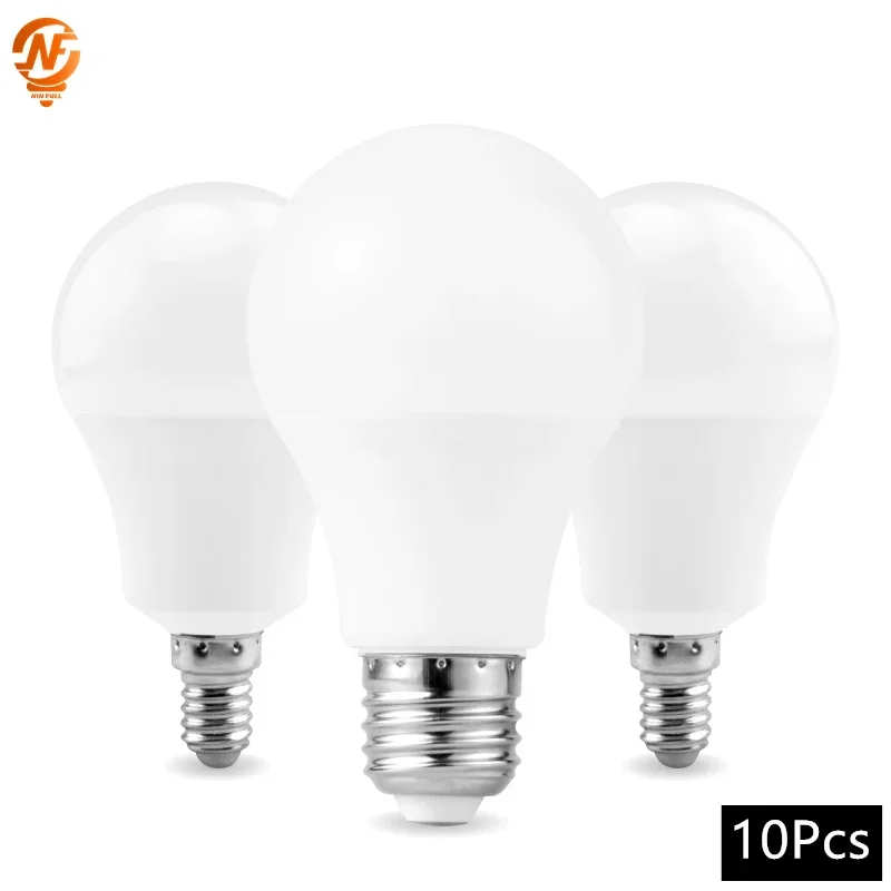 

10pcs/lot LED Bulb Lamps E27 E14 AC220V Light Bulb Real Power 3W 6W 9W 12W 15W 18W 20W 24W Lampada Living Room Home Led Bombilla