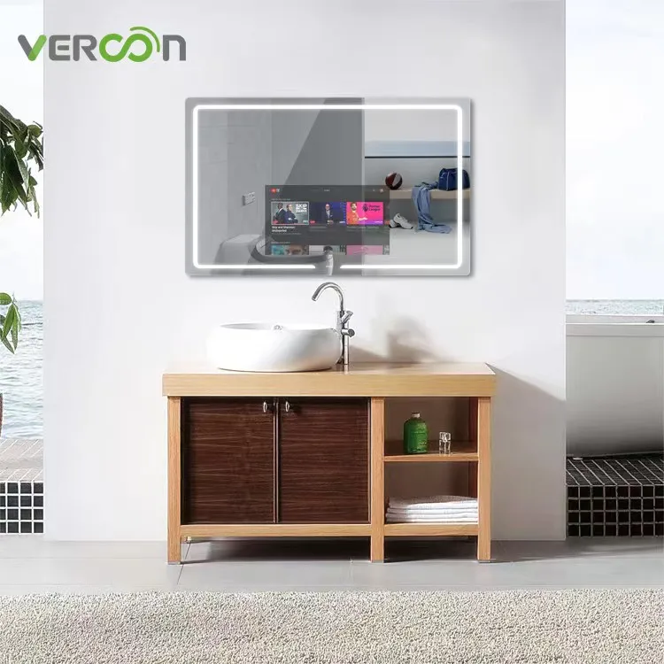 Vercon Smart Bathroom Mirror Magic Android Mirror TV 21.5inch Screen Bluetooth Wifi YouTube Speakers Health Tracking 1200*800mm