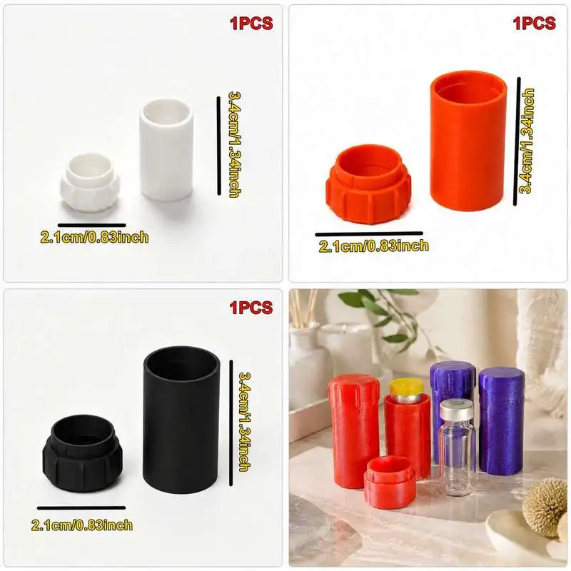 3ml Vial Twist Lock Storage Container Compact Screw Top Holder Small Parts Organizer For Tiny Item Carrying Keeping