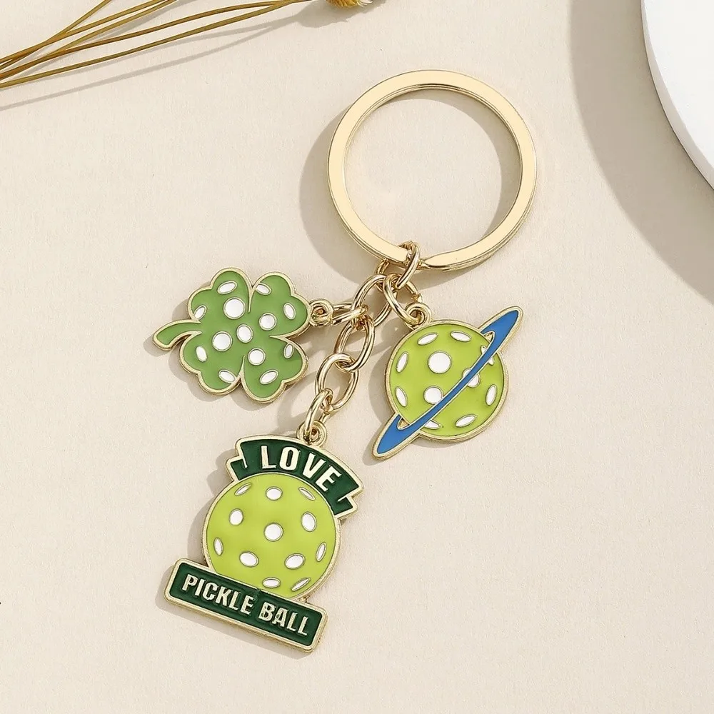 New Metal Pickleball Keychain Souvenir Enthusiast Gift Pickleball Racket Keychain Creative Portable Bag Charm