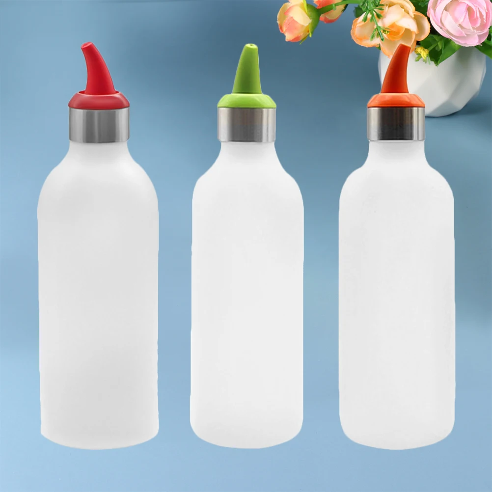 

3pcs Squeeze Bottle Sauce Condiment Dispenser Container Translucent Perfect for Restaurant Home Salad Dressing Plastic Check