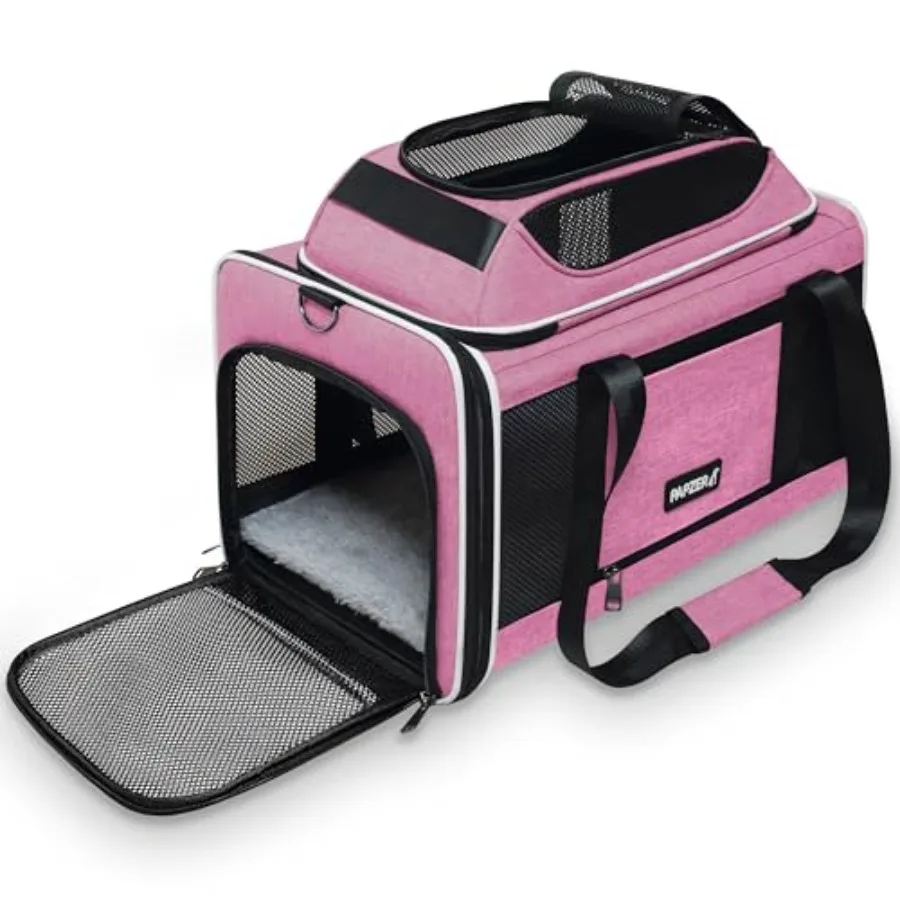 

Top-Expandable Cat Carrier 18x11x11 United Delta American Airline Approved Dog Travel Carrier Soft-Sided Pet Carry Bag Under-Se