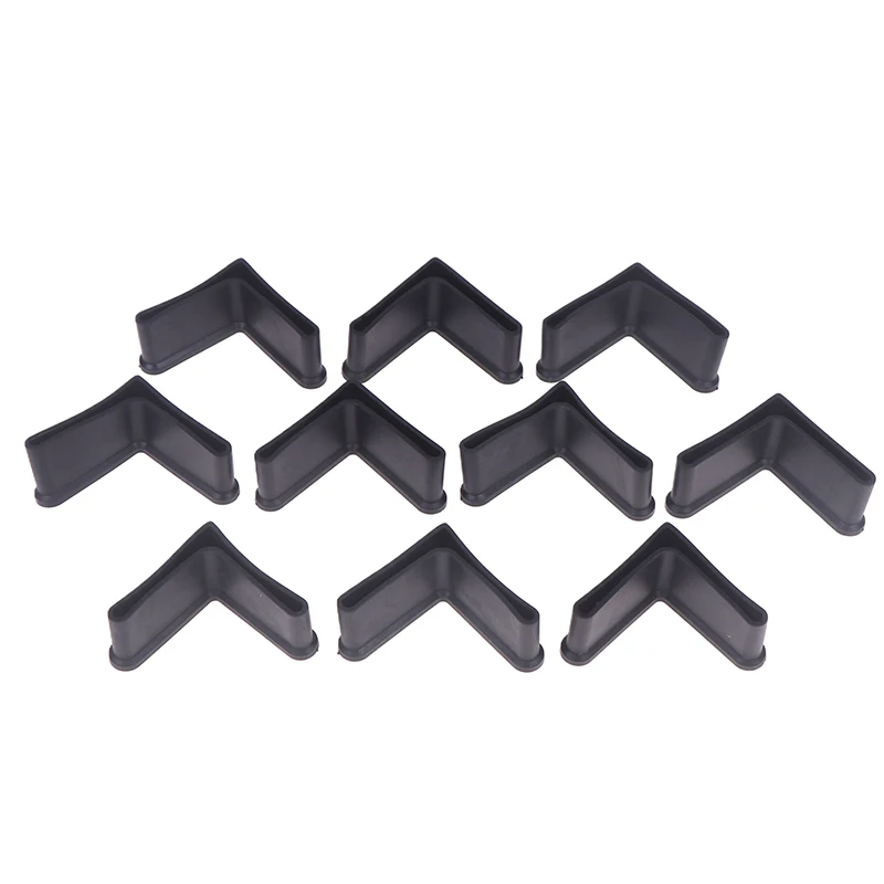 10Pcs L Type Rubber Base Non-Slip Foot Pad Slotted Angle Bar Triangle Feet Shelf Iron Bed Foot Cover Protective Rubber Sleeve
