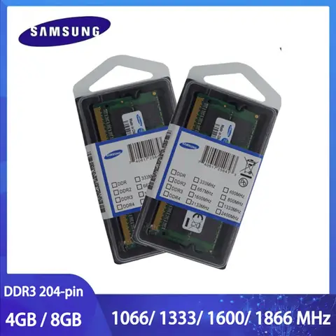 SAMSUNG DDR3 DDR3L Laptop Ram SO-DIMM Memoria 4GB 8GB 1066 1333 1600 MHz 1866MHz High Performance Notebook Memoria 1.35/1.5V