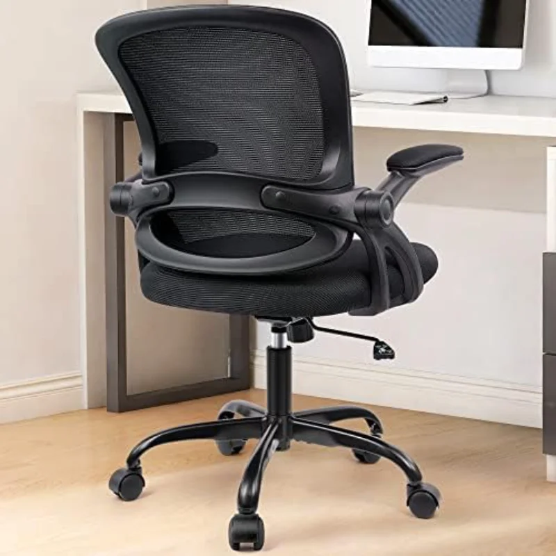 Office Chair, Ergonomic Desk Chair, Mesh Computer Chair Height Adjustable, Comfy Swivel Task Chair with Wheels and Flip-up Arms