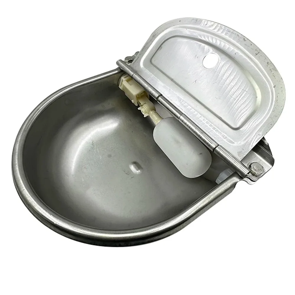 

304 Stainless Steel With Drain Hole Drink Automatic Float Farming Trough Horse Cow Water Bowl Supplies Sheep Dog Pet Goat Cattle