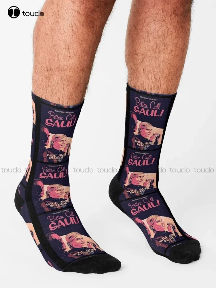 Better Call Saul Wine And Roses Socks Meias femininas 360 °   Impressão digital Natal Ano Novo Presente Criativo Meias Engraçadas Halloween Novo