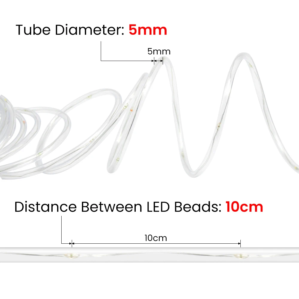 3AA Battery Box Power LED Garland String Light 13key Remote Control 5V 8 Modes 7M 12M 22M Clear Tube Lamp Waterproof Xmas Decor