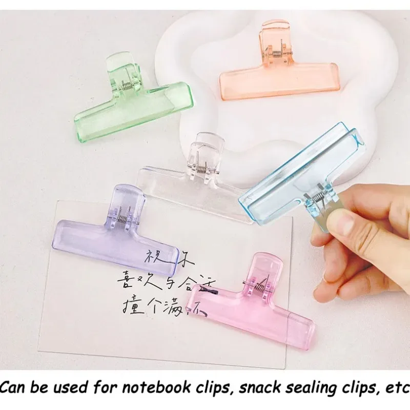 Transparent Acrylic Jelly Binder Clips INS Cute Document Fastener for Student Exam Paper Bill File Organizer Kawaii Scrapbook