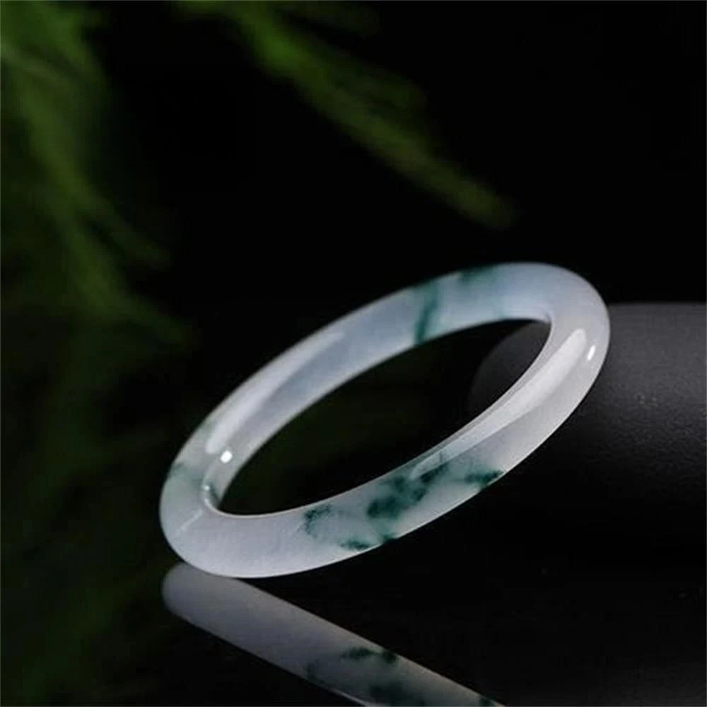 Natural Quartzite Ice Jade Floating Flower Bangle Elegant Exquisite High-grade Luxury Quality Fashion Fine Jewelry Holiday Gift
