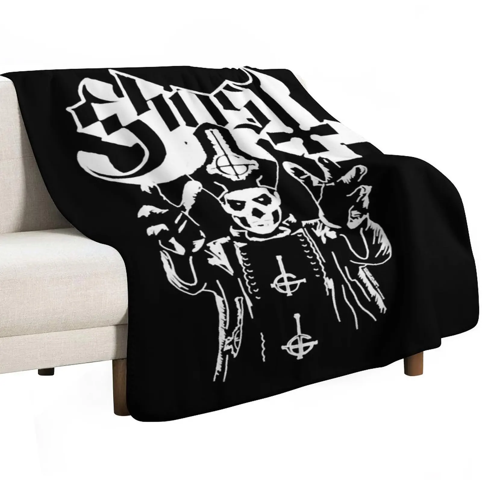Ghost B C Hands Up Papa Emeritus Black New Officia Throw Blanket sofa bed blankets and throws funny gift Soft Large Blankets