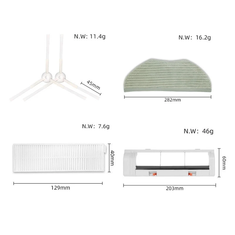 قطع غيار مرشح الفرشاة الدوارة للأجهزة المنزلية XIAOMI MIJIA G1 Robot Vacuum Mop