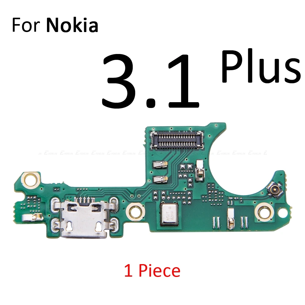 USB Charging Port Dock Plug Connector Charger Board With Mic Microphone Flex Cable For Nokia 3.1 5.1 Plus 2.1 2 2.2 3 3.2 4.2 5