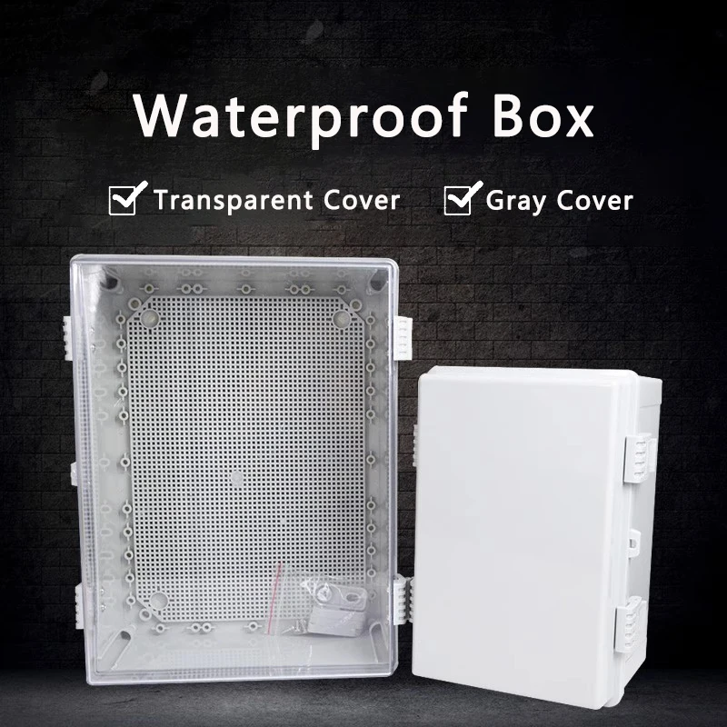 

Weatherproof Outdoor Electrical Box Junction Box IP66 ABS Plastic Enclosure Project Box with Mounting Plate with Wall Bracket