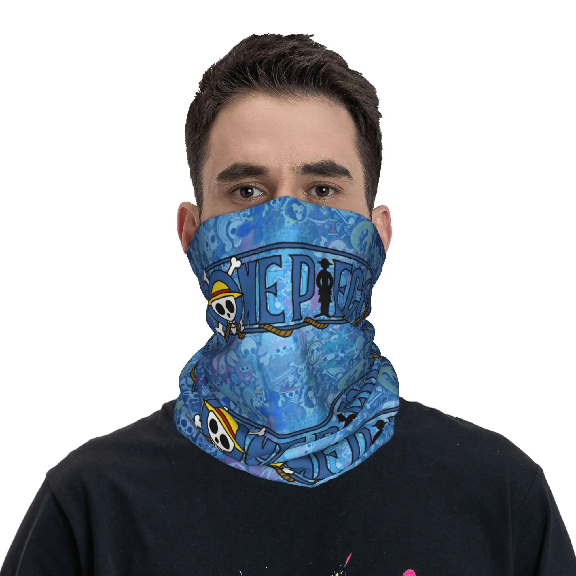 Custom Chopper Janpan Anime Neck Gaiter Men Women Windproof Winter  Bandana Scarf for Hiking