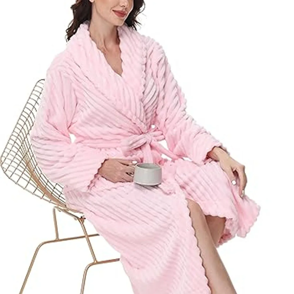 

Women's Autumn Winter Soft Home Clothes Couple's Warmth Plush Robe Thicken Flannel Bathrobe Gown Intimate Lingerie Kimono Pjs