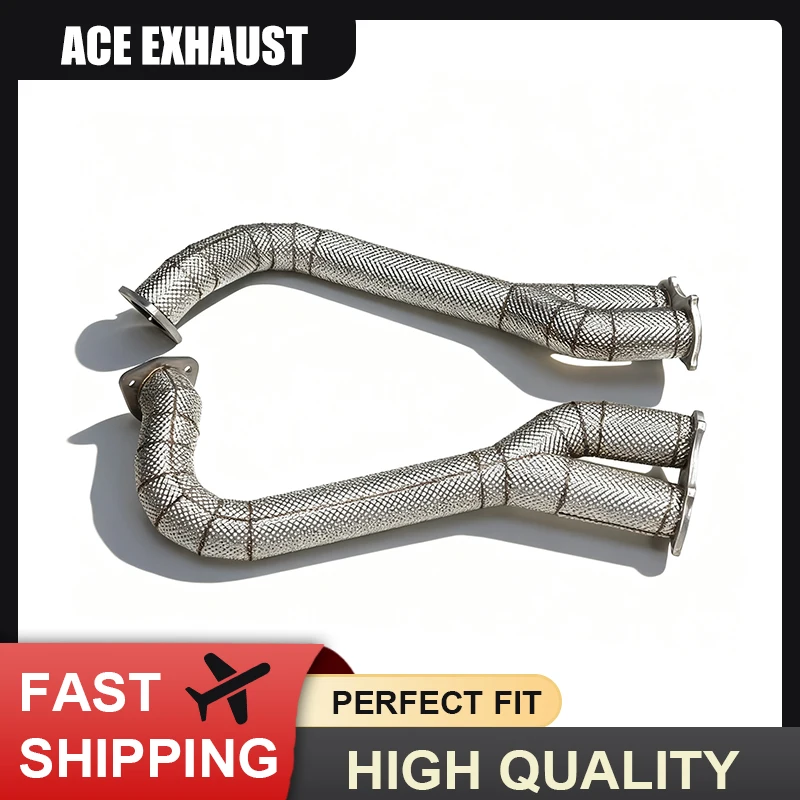 

ACE Exhaust Pipe Suitable for 2020+ Porsche 718 Cayman GT4/Spyder/GTS 4.0L Downpipe with Heat Shield SUS304 High Flow Headers