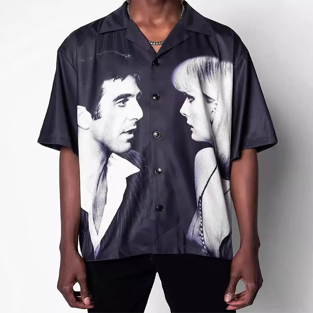 

Мужская летняя рубашка свободного кроя с принтом, больших размеров, из полиэфирного волокна, с коротким рукавом, повседневная, молодежная, модная, для ношения под одеждой