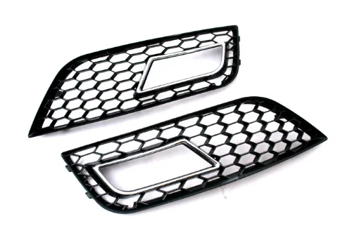 

Upgrade Fit for Audi A4 B8 RS Style Honeycomb Vented Chrome Trim Fog Light Grille Aftermarket Part for Car Customization