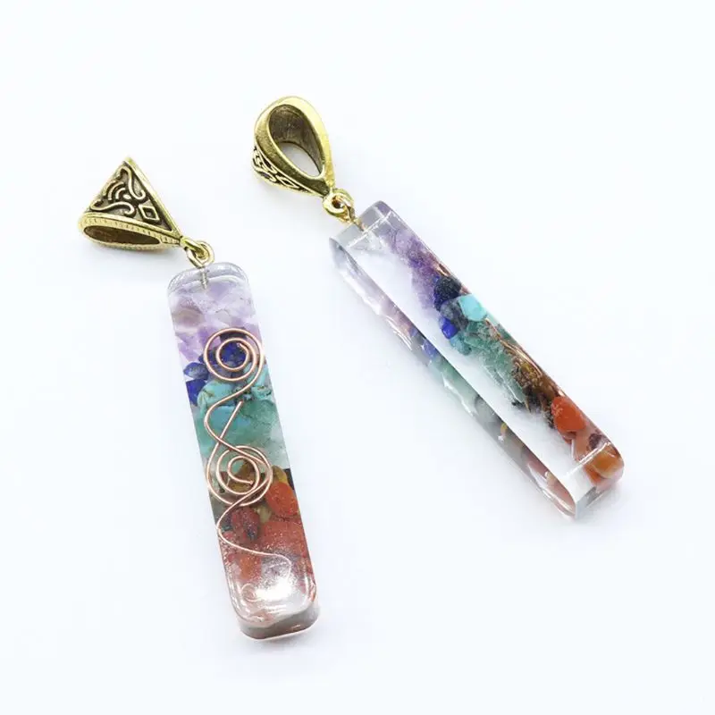 Exquisite 7 Chakras Crystals Stones Orgone Pendant Energy Orgonite Necklace Jewerly for Street