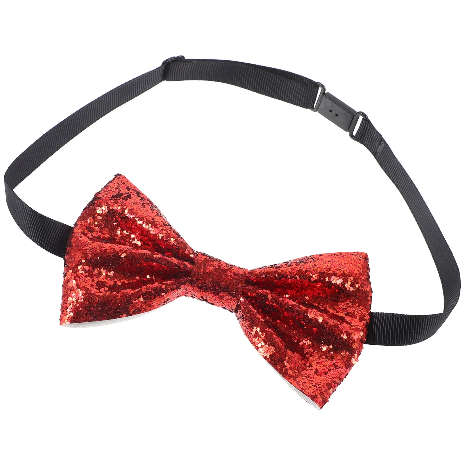 

Bow Ties for Men Pretied Performance Banquet Children's Single Adult British Glitter Pu Color Adjustable (red)